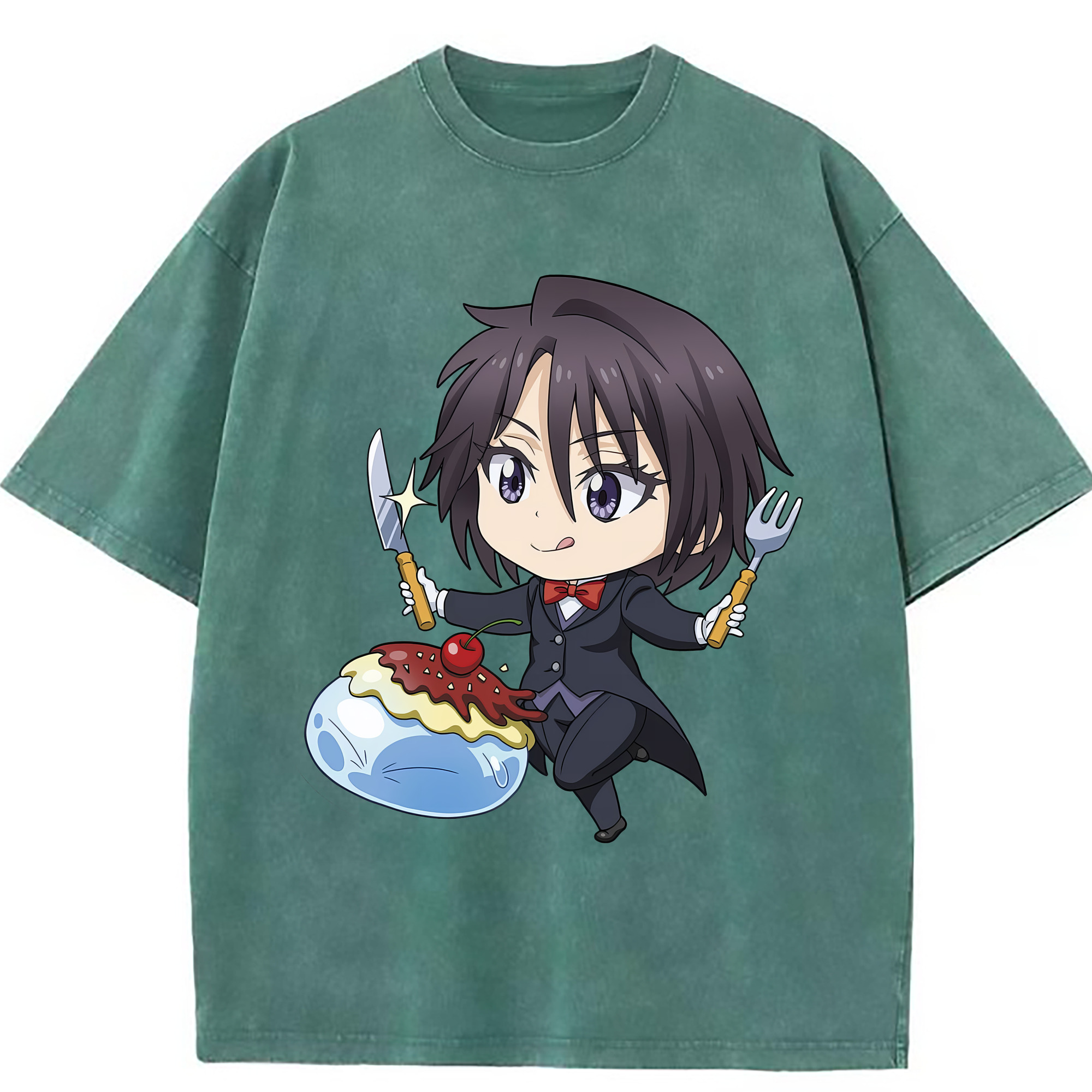 （画像用） 転スラ Regarding Reincarnated to Slime 綿100% ヴィンテージ風 半袖Tシャツ（フロントプリント）